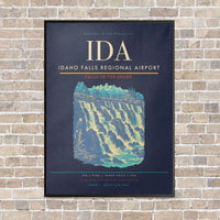Thumbnail for Idaho Falls Regional Airport IDA vertical canvas print - framed - navy blue background