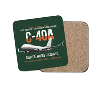 Thumbnail for C-40A Clipper Fleet Logistics Ready design on dark green 1 piece coaster