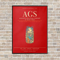Thumbnail for Augusta Regional Airport at Bush Field AGS - Canvas Framed - Red