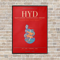 Thumbnail for Rajiv Gandhi International Airport Hyderabad HYD - Canvas Framed - Red