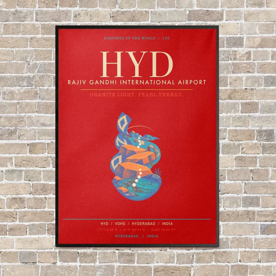 Rajiv Gandhi International Airport Hyderabad HYD - Canvas Framed - Red