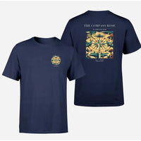 Thumbnail for VINTAGE G4139 - The Compass Rose - Double-Side T-Shirt design on navyblue double side t shirt