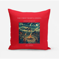 Thumbnail for VINTAGE G4327 - The First Night Landing - Designed Pillows design on red