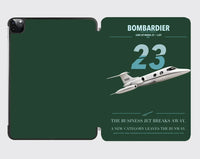 Thumbnail for Bombardier Learjet 23 design on dark green ipad tablet case