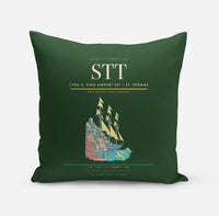 Thumbnail for Cyril E. King Airport (STT) design on dark green pillow