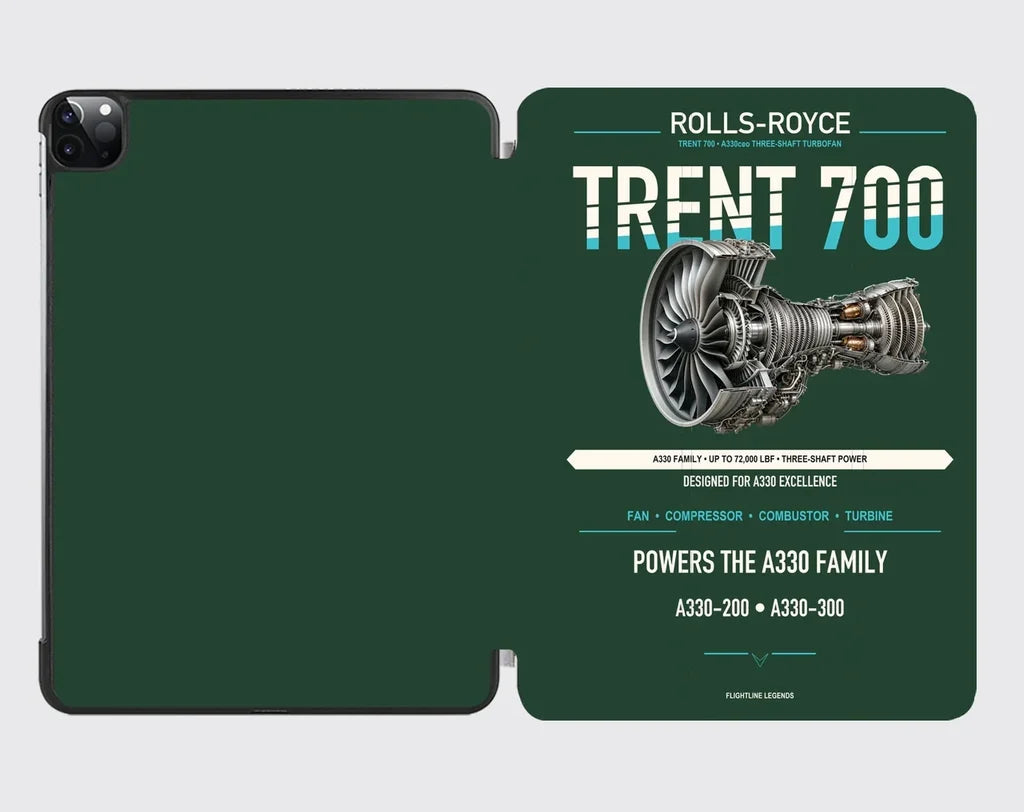 TRENT 700 design on dark green ipad tablet case