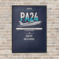 Thumbnail for Piper PA-24-250 Comanche 250 vertical canvas print - framed - navy blue background