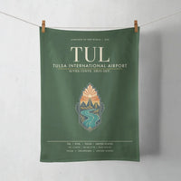 Thumbnail for Tulsa International Airport (TUL) design on dark green towel