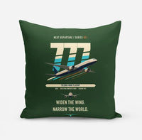 Thumbnail for Boeing 777-9 design on dark green pillow