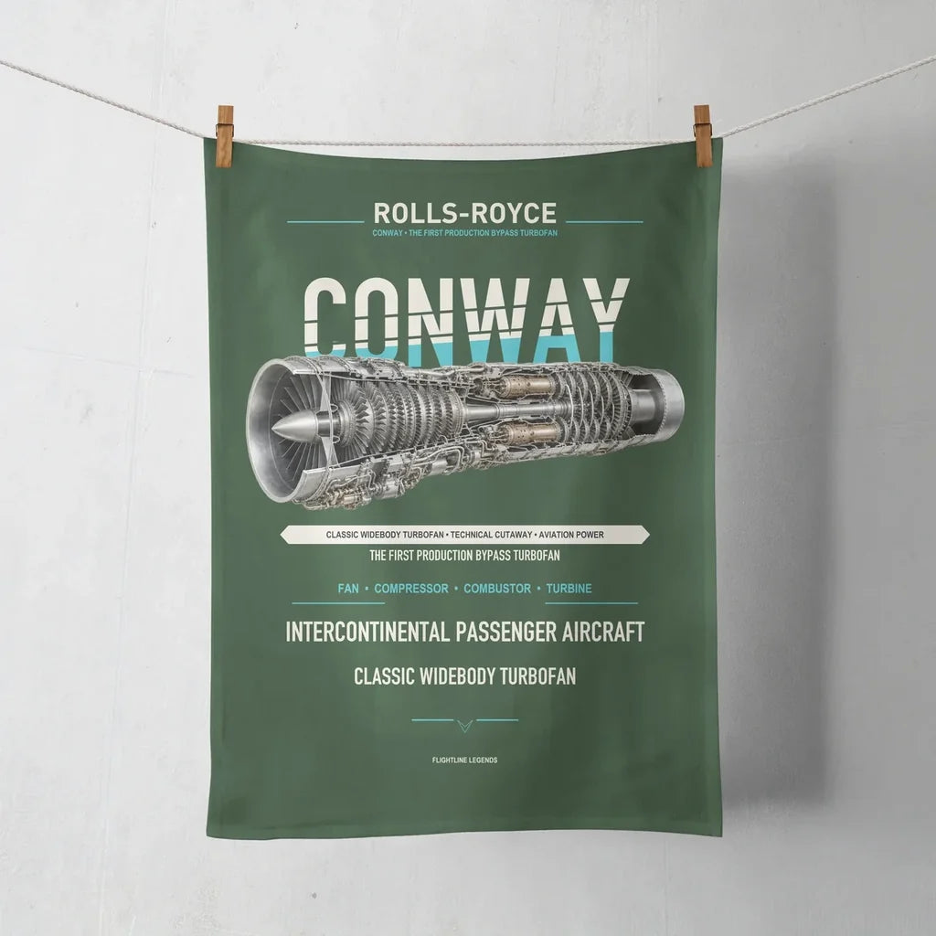 CONWAY design on dark green towel