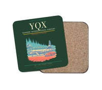 Thumbnail for Gander International Airport (YQX) design on dark green 1 piece coaster