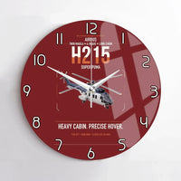 Thumbnail for Airbus H215 design on dark red no frame wall clock