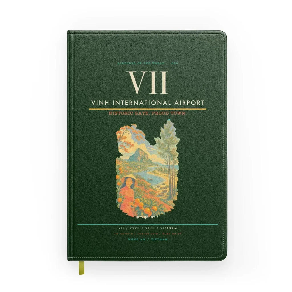 Vinh International Airport (VII) design on dark green notebook