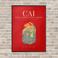 Thumbnail for Cairo International Airport CAI - Canvas Framed - Red