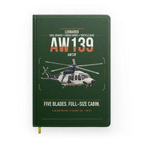 Thumbnail for Leonardo AW139 design on dark green notebook