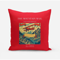 Thumbnail for VINTAGE G4038 - The Mountain Mail - Designed Pillows design on red