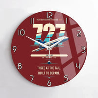 Thumbnail for Boeing 727-200 design on dark red no frame wall clock
