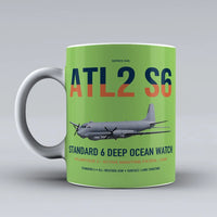 Thumbnail for Atlantique 2 Standard 6 design on light green ceramic mug, double-side print