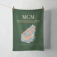 Thumbnail for Montgomery Regional Airport (MGM) design on dark green towel