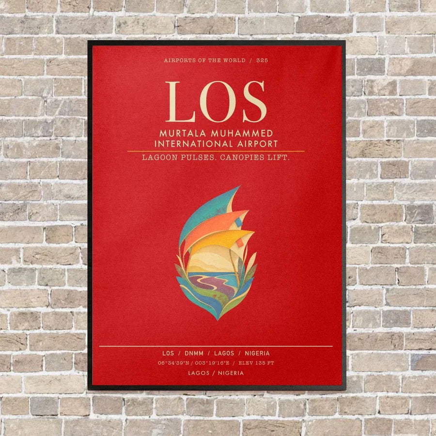 Murtala Muhammed International Airport LOS - Canvas Framed - Red
