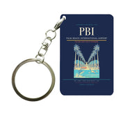 Thumbnail for Palm Beach International Airport (PBI) design on navy blue key chain