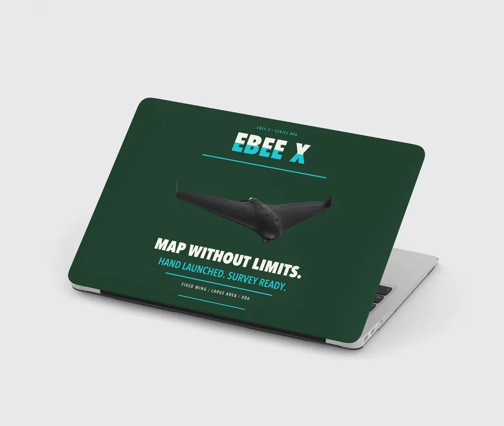 AgEagle eBee X design on dark green MacBook case