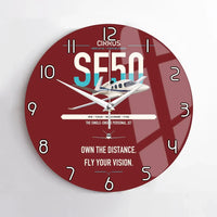 Thumbnail for Cirrus Vision Jet G2+ design on dark red no frame wall clock