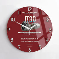 Thumbnail for JT3D design on dark red no frame wall clock