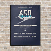 Thumbnail for Cessna Citation 650 - Citation III vertical canvas print - framed - navy blue background