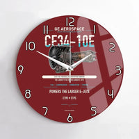 Thumbnail for CF34-10E design on dark red no frame wall clock