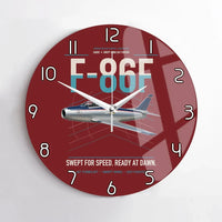 Thumbnail for F-86F Sabre design on dark red no frame wall clock
