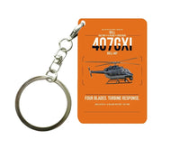 Thumbnail for Bell 407GXi design on orange designed key chain, double-side print