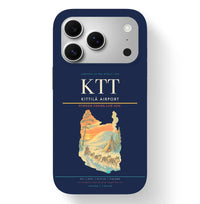 Thumbnail for Kittilä Airport (KTT) design on navy blue iPhone 17 Pro MagSafe case