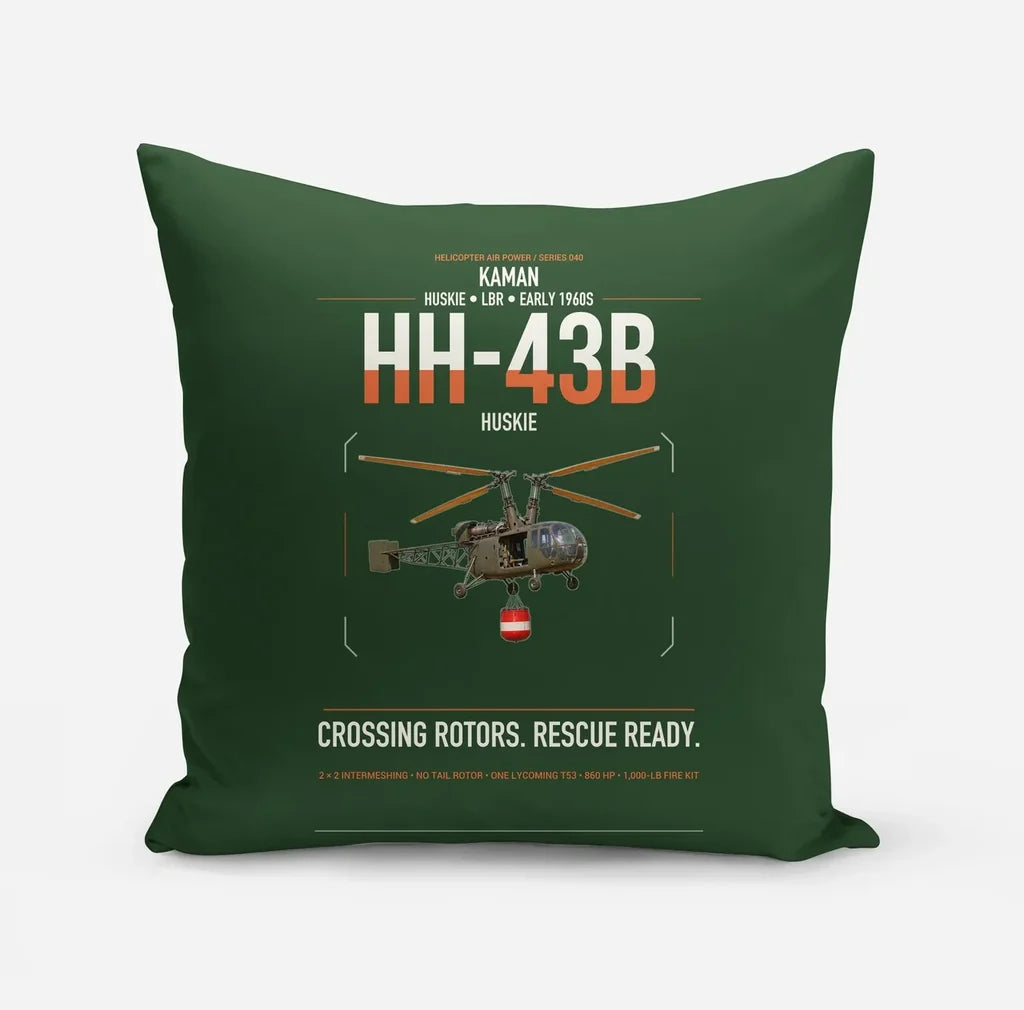 Kaman HH-43B Huskie design on dark green pillow