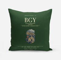 Thumbnail for Milan Bergamo Airport (BGY) design on dark green pillow