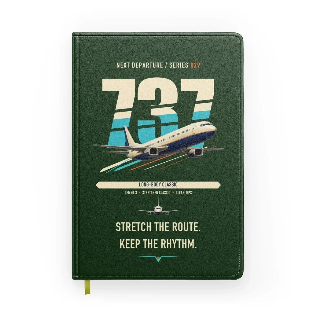 Boeing 737-400 Classic design on dark green notebook