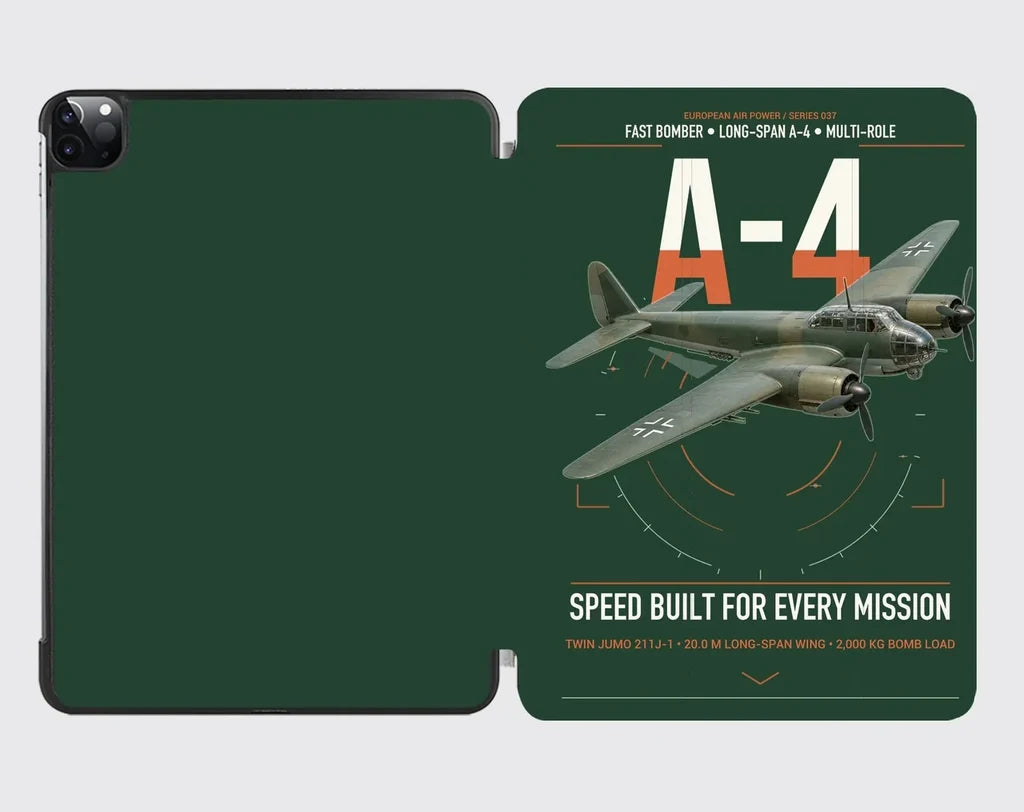 Junkers Ju 88A-4 design on dark green ipad tablet case