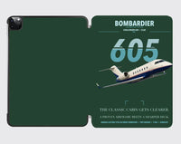 Thumbnail for Bombardier Challenger 605 design on dark green ipad tablet case