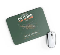 Thumbnail for Aérospatiale SA 330B Puma design on dark green rectangle mouse pad