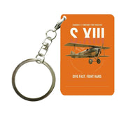 Thumbnail for SPAD S.XIII C.1 design on orange designed key chain, double-side print