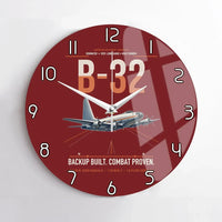 Thumbnail for B-32 Dominator design on dark red no frame wall clock