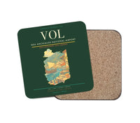 Thumbnail for Nea Anchialos National Airport (VOL) design on dark green 1 piece coaster