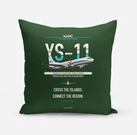 Thumbnail for NAMC YS-11A design on dark green pillow