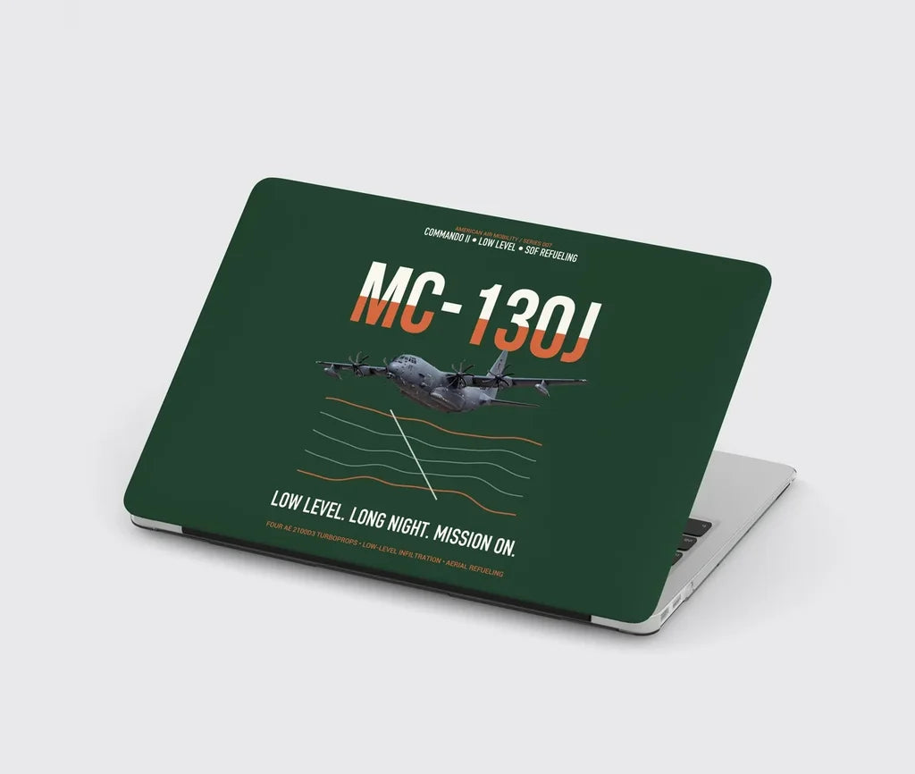 MC-130J COMMANDO II design on dark green MacBook case