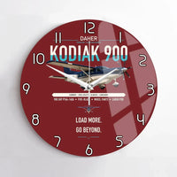 Thumbnail for Daher Kodiak 900 design on dark red no frame wall clock