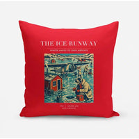 Thumbnail for VINTAGE G4041 - The Ice Runway - Designed Pillows design on red