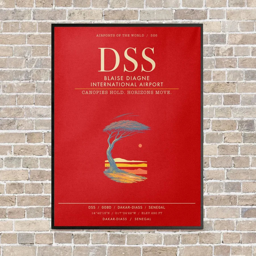 Blaise Diagne International Airport DSS - Canvas Framed - Red