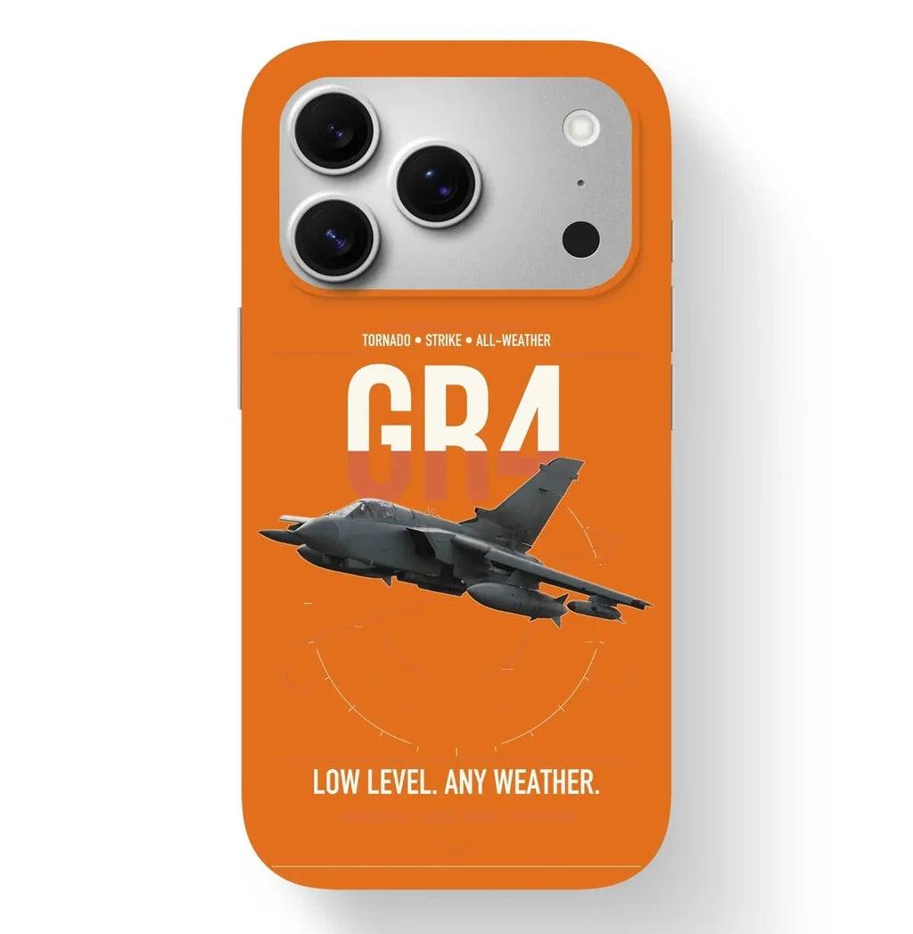 Panavia Tornado GR4 design on orange magsafe iphone case, for iPhone 17 Pro