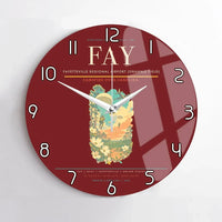 Thumbnail for Fayetteville Regional Airport (Grannis Field) (FAY) design on dark red no frame wall clock