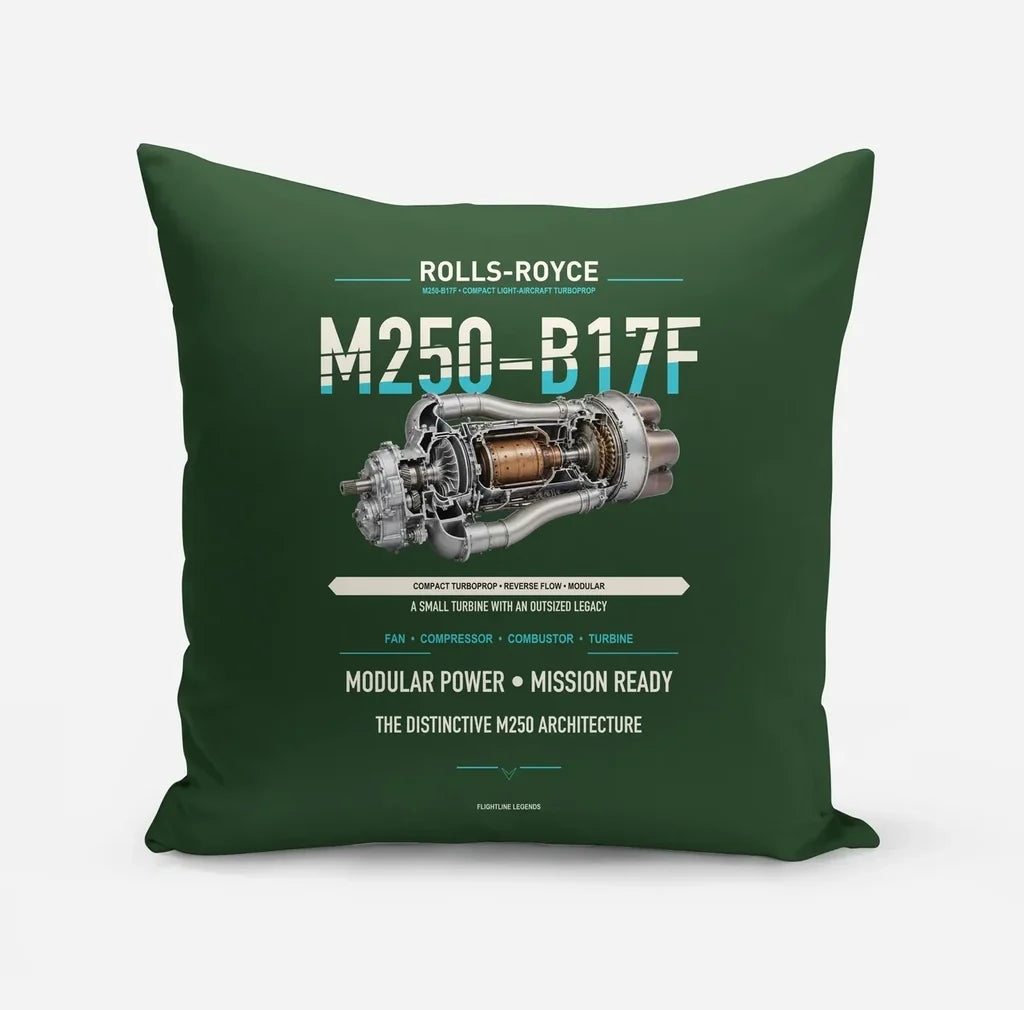 M250-B17F design on dark green pillow